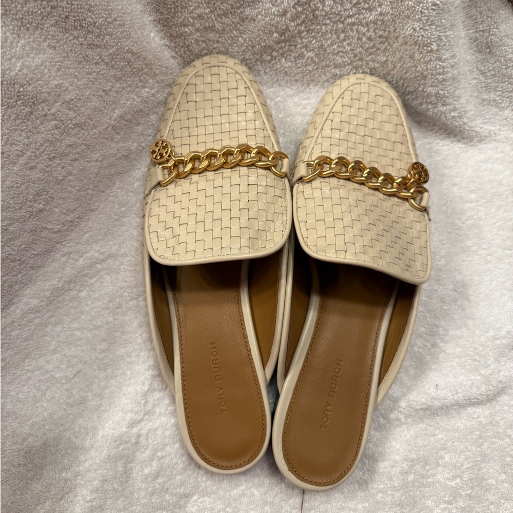 Tory Burch Cream Mini Benton Loafer Slide